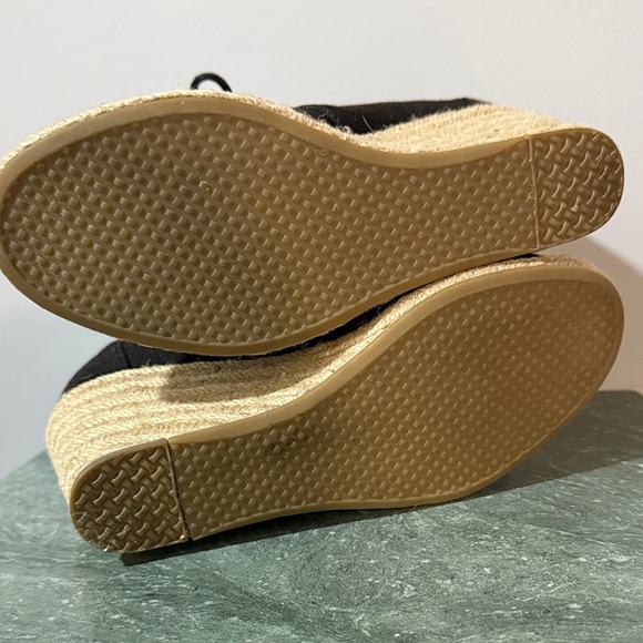 TOMS Canvas Black Wedge Ankle Boots - Picture 6 of 8